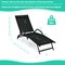Costway 2PCS Patio Lounge Chairs Chaise Recliner 5-Position Back Adjust Armrest